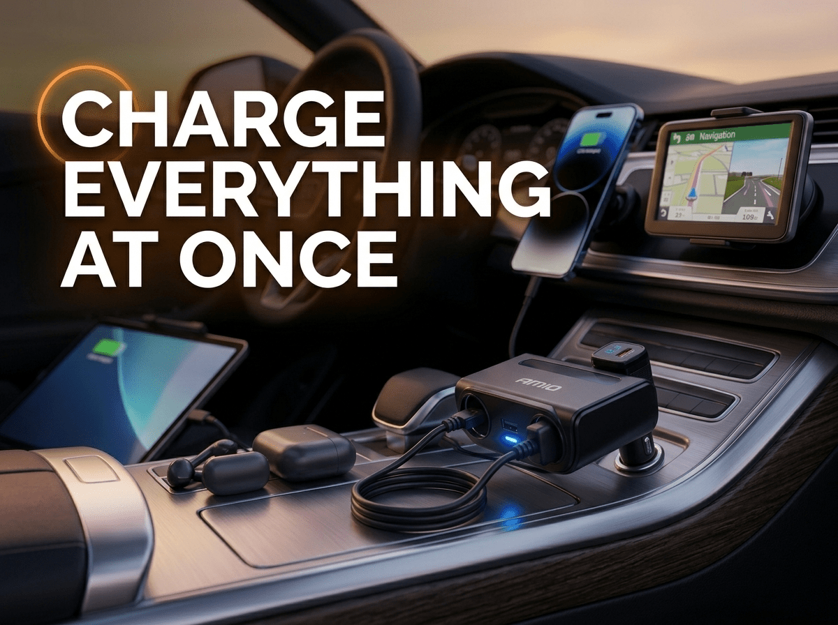 12V splitter met USB: laad al je apparaten tegelijk in de auto - VCTparts.nl