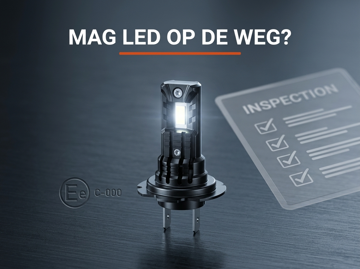 Mag een LED-koplamp op de openbare weg APK ECE
