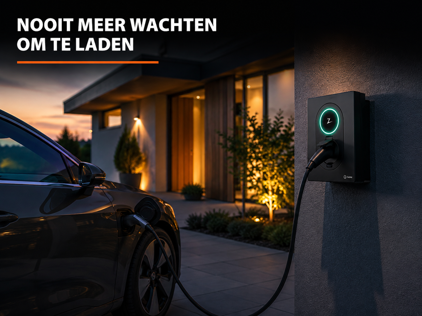 Zaptec Go laadpaal In gebruik aan de gevel