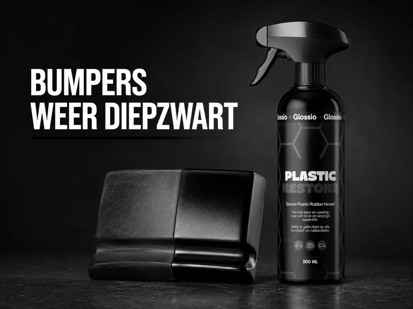 Glossio Plastic/Rubber Restore — Stap-voor-Stap Handleiding: Verweerde Bumpers Weer Diep Zwart - VCTparts.nl