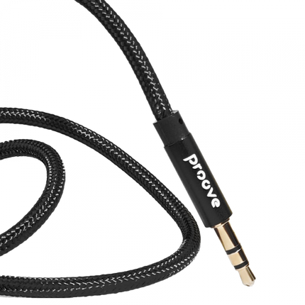 Proove Weft AUX Kabel 3.5mm – 1 Meter – Nylon Gevlochten – Verwardingsvrij – Zinklegering Connectoren – Zwart – Geschikt voor Auto en Dagelijks Gebruik - VCTparts.nl