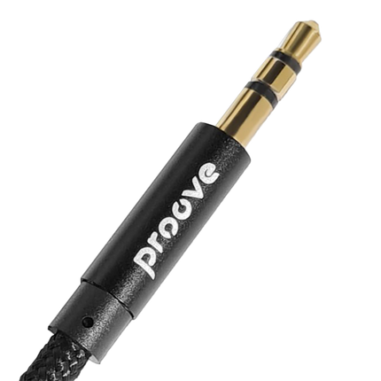 Proove Weft AUX Kabel 3.5mm – 1 Meter – Nylon Gevlochten – Verwardingsvrij – Zinklegering Connectoren – Zwart – Geschikt voor Auto en Dagelijks Gebruik - VCTparts.nl
