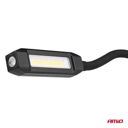 AMiO Professionele LED Looplamp Inspectielamp WT15 3W COB - Flexibele Arm met Magnetische Bevestiging
