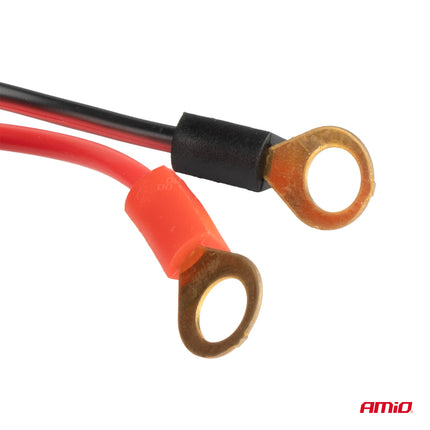 AMiO 3 Dubbele Accu Aansluiting Splitter met (3x USB-A & 1x USB-C) 12V/24V en Voltmeter + Zekeringhouder Zwart - VCTparts.nl