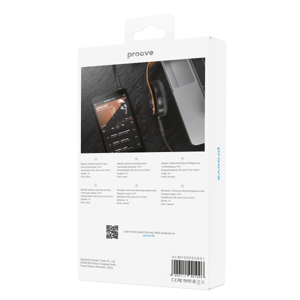 Proove Weft AUX Kabel 3.5mm – 1 Meter – Nylon Gevlochten – Verwardingsvrij – Zinklegering Connectoren – Zwart – Geschikt voor Auto en Dagelijks Gebruik - VCTparts.nl