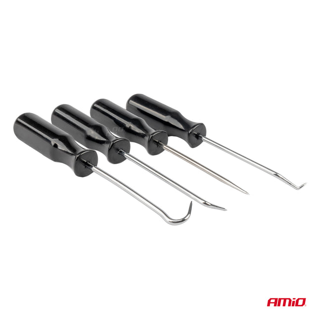 AMiO Precisie Pick en Haak Set 4-delig - Universeel Gereedschap voor Auto Reparatie, Elektronica, Hobby en DIY Werkzaamheden - VCTparts.nl