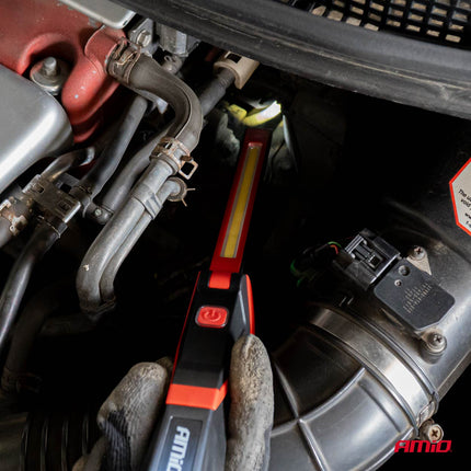 AMiO Professionele LED Looplamp Inspectielamp 5W COB met Draaibare Kop en Magnetische Bevestiging