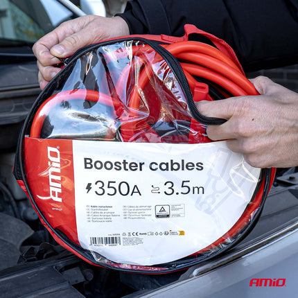 Booster Cables 350A 3.5m TÜV – Professionele Startkabels voor 12V en 24V Voertuigen