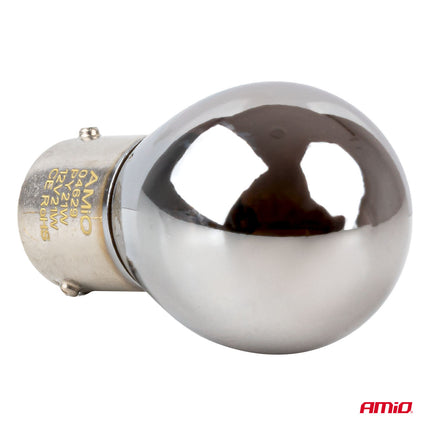AMiO LumiTec PY21W Chrome Off-Road Halogeen Autolampen – Trillings- en Hittebestendig BAU15s 12V 21W (2 stuks)