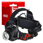 AMiO LED Hoofdlamp T6 3600mAh Met Zoomfunctie - Aluminium Behuizing en Oplaadbare Batterijen voor Outdoor Werkplaats en Noodsituaties