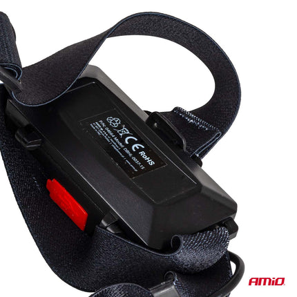 AMiO LED Hoofdlamp T6 3600mAh Met Zoomfunctie - Aluminium Behuizing en Oplaadbare Batterijen voor Outdoor Werkplaats en Noodsituaties