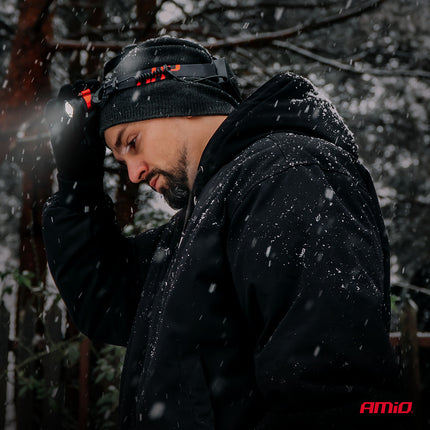 AMiO LED Hoofdlamp T6 3600mAh Met Bewegingssensor Zoomfunctie en ABS+Aluminium Behuizing - voor Werk Outdoor en Noodsituaties