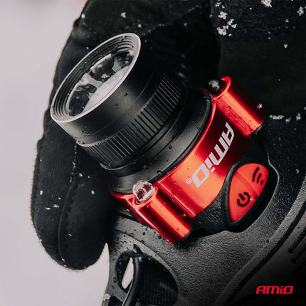 AMiO LED Hoofdlamp T6 3600mAh Met Bewegingssensor Zoomfunctie en ABS+Aluminium Behuizing - voor Werk Outdoor en Noodsituaties