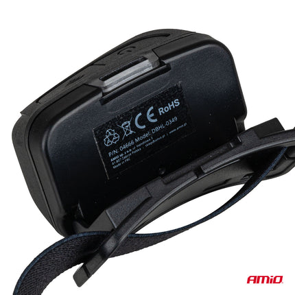 AMiO LED Hoofdlamp COB 1800mAh met Bewegingssensor - USB Oplaadbaar en Verstelbare Hoofdband - Voor Outdoor Workshop en Noodsituaties