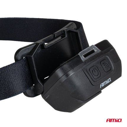 AMiO Hoofdlamp LED XPG+COB 1800mAh met Bewegingssensor - USB Oplaadbaar en Verstelbare Hoofdband - Voor Outdoor Werkplaats en Noodsituaties