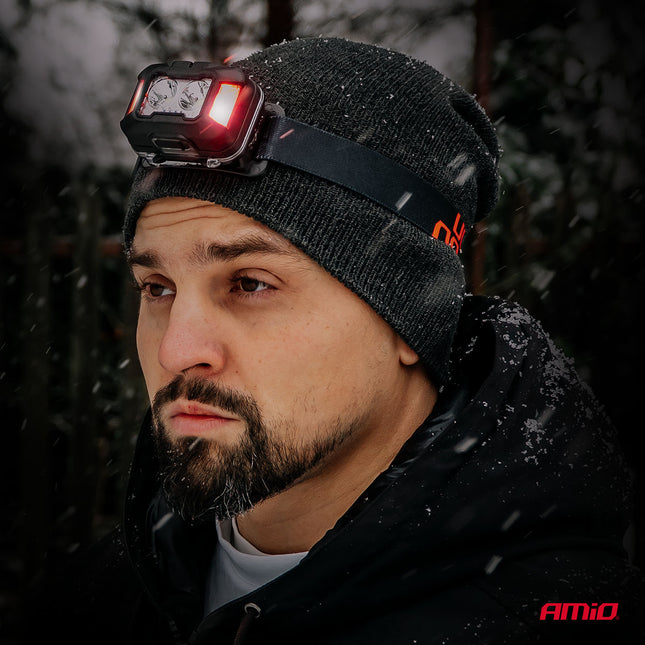 AMiO LED Hoofdlamp 2xXPG+10SMD 1800mAh SUPER BRIGHT – USB Oplaadbaar Met Multi-Lichtmodi - Voor Outdoor Workshop en Noodsituaties