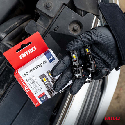 AMiO F25 PRO BLACK FULL CANBUS H3 – 68W 6000K Wit 12V/24V - Hoge Helderheid