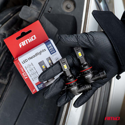 AMiO F25 PRO BLACK FULL CANBUS H8 H9 H11 H16 – 68W 6000K Wit 12V/24V - Hoge Helderheid