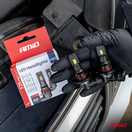 AMiO F25 PRO BLACK Edition HB3 LED Koplampen 12/24V 7646 Lumen 6000K Daglichtwit FULL CANBUS