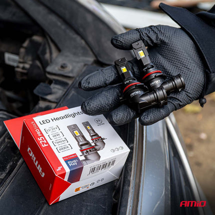 AMiO F25 PRO BLACK Edition HB4 LED Koplampen 12/24V 7646 Lumen 6000K Daglichtwit FULL CANBUS