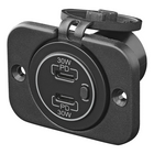 ProPlus USB Snellader Inbouw Type C 2 Weg 12V 24V met Montageplaat