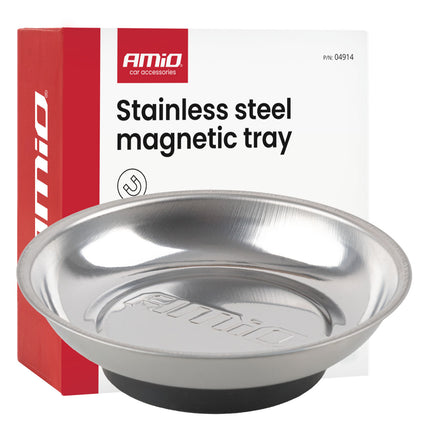AMiO Magnetische Onderdelenbak RVS 110mm Kleine Magneetschaal voor Schroeven en Bouten