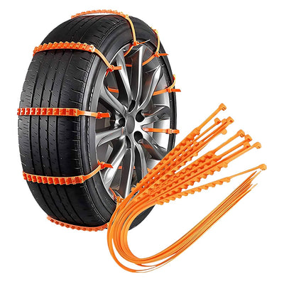 AMiO Universele Antislip Tiewraps voor Autobanden Set 10 Stuks - 920 mm Nylon Sneeuwbanden Noodhulp voor Sneeuw IJs en Modder