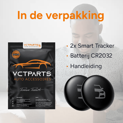 VCTparts 2 - Pack Smart Tag Bluetooth/GPS Locatie Tracker met Live Tracer Maps en Anti - Diefstal Functie - Werkt met Zoek Mijn App - IOS/iPhone zwart Combideal 5