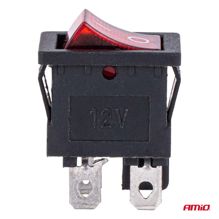 AMiO Inbouw Lever Switch 20A 12V 24V - Professionele Auto Schakelaar met Rode LED Indicatie voor 12V en 24V Voertuigen