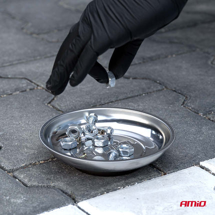 AMiO Magnetische Onderdelenbak RVS 110mm Kleine Magneetschaal voor Schroeven en Bouten