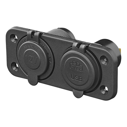 ProPlus Inbouw Kit 12V Stekkerdoos met 2x USB C Snellader 3A voor Auto