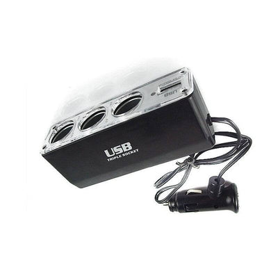 3 Dubbele Sigarettenaansteker Splitter Met Usb 12V/24V