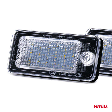 AMiO LED Kentekenverlichting CLP01 voor AUDI A3/A4/A5/A6/A8/Q7 – Canbus Foutvrij – Plug en Play Set van 2 Nummerplaatverlichting