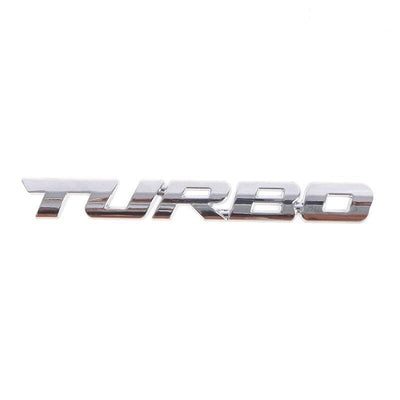 3D Turbo Sticker Logo Embleem zilver Chrome
