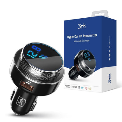 3mk Hyper Bluetooth 5.0 FM Transmitter Zwart met LED Verlichting