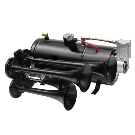 VCTparts 4 Trompet Treinhoorn Luchthoorn Kit met Compressor 3L Meertonig 150dB [Trein hoorn - Claxon - Toeter] NORGOS 6