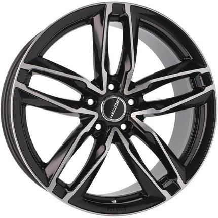 4 Velgen 17 inch 5x112 voor Volkswagen Golf 5 - 8 Audi A3 8P/8V SEAT Leon Skoda Octavia – ATOM MB Gepolijst Zwart - VCTparts.nl