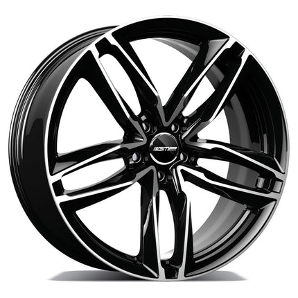 4 Velgen 17 inch 5x112 voor Volkswagen Golf 5 - 8 Audi A3 8P/8V SEAT Leon Skoda Octavia – ATOM MB Gepolijst Zwart - VCTparts.nl