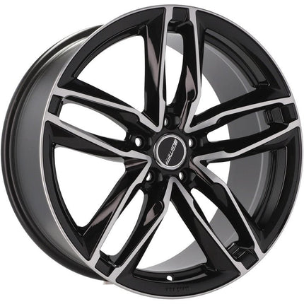 4 Velgen 17 inch 5x112 voor Volkswagen Golf 5 - 8 Audi A3 8P/8V SEAT Leon Skoda Octavia – ATOM MB Gepolijst Zwart - VCTparts.nl