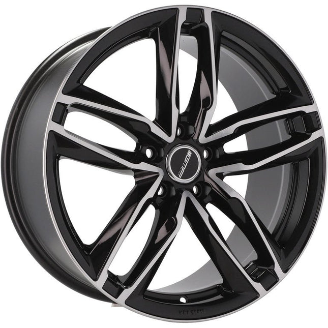 4 Velgen 17 inch 5x112 voor Volkswagen Golf 5 - 8 Audi A3 8P/8V SEAT Leon Skoda Octavia – ATOM MB Gepolijst Zwart - VCTparts.nl