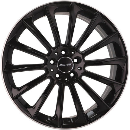 4 Velgen 17 inch STELLAR 5x112 ET35 66.5 Zwart BLP - Passend voor Audi Volkswagen Mercedes Seat Skoda - VCTparts.nl