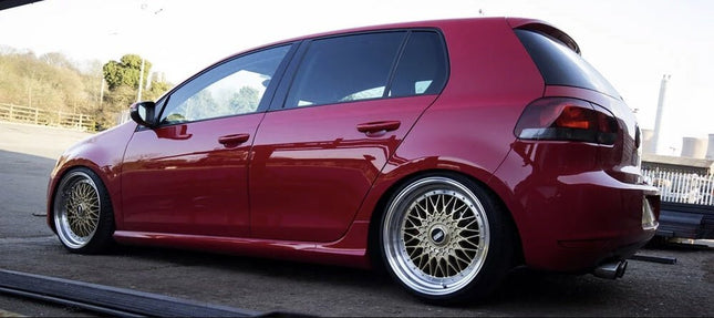 4 Velgen 18 inch Goud met Zilveren Rand 10x112/120 ET35 72.6 - Passend voor Mercedes, Audi, BMW - VCTparts.nl