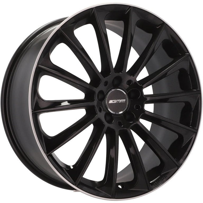4 Velgen 18 inch STELLAR BLP Zwart met Glansrand 5x112 ET45 66.5 Passend voor Audi, Volkswagen, Mercedes - VCTparts.nl