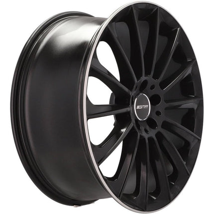 4 Velgen 18 inch STELLAR BLP Zwart met Glansrand 5x112 ET45 66.5 Passend voor Audi, Volkswagen, Mercedes - VCTparts.nl