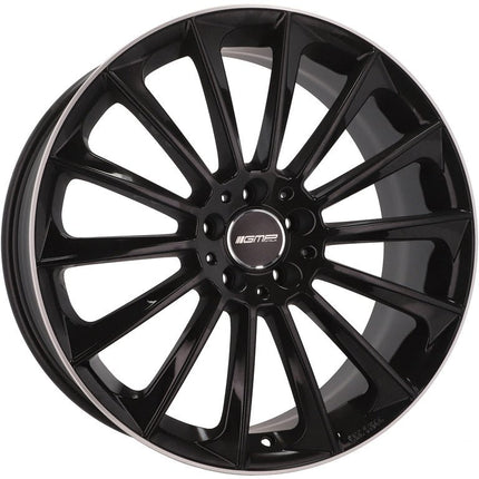 4 Velgen 18 inch STELLAR BLP Zwart met Glansrand 5x112 ET45 66.5 Passend voor Audi, Volkswagen, Mercedes - VCTparts.nl