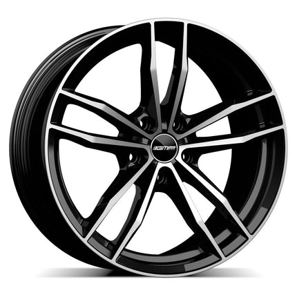 4 Velgen 18 inch SWAN MB Gepolijst Zwart 5x112 ET30 66.5 Geschikt voor Audi, Volkswagen, Skoda, SEAT - VCTparts.nl