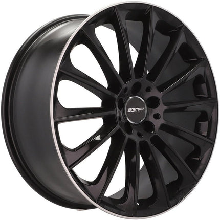 VCTparts 4 Velgen 20 inch STELLAR BLP Zwart + Rand 5x112 ET45 66.5 Geschikt voor Audi, Volkswagen, Mercedes, Skoda, SEAT Ladnefelgi 5