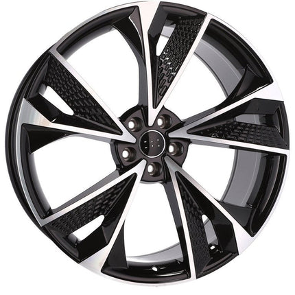 4 Velgen 21 inch B1566 Zwart Gepolijst 5x112 ET31 66.45 J9.0 Geschikt voor Audi, Volkswagen, Mercedes - VCTparts.nl