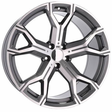 VCTparts 4 Velgen 22 inch B5498 MGHM Gepolijst Grafiet Half Mat 5x112 ET37 66.6 Geschikt voor Audi, Volkswagen, Skoda, SEAT Ladnefelgi 5