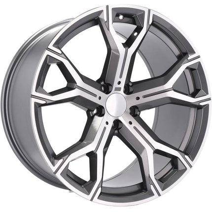 VCTparts 4 Velgen 22 inch B5498 MGHM Gepolijst Grafiet Half Mat 5x112 ET37 66.6 Geschikt voor Audi, Volkswagen, Skoda, SEAT Ladnefelgi 1